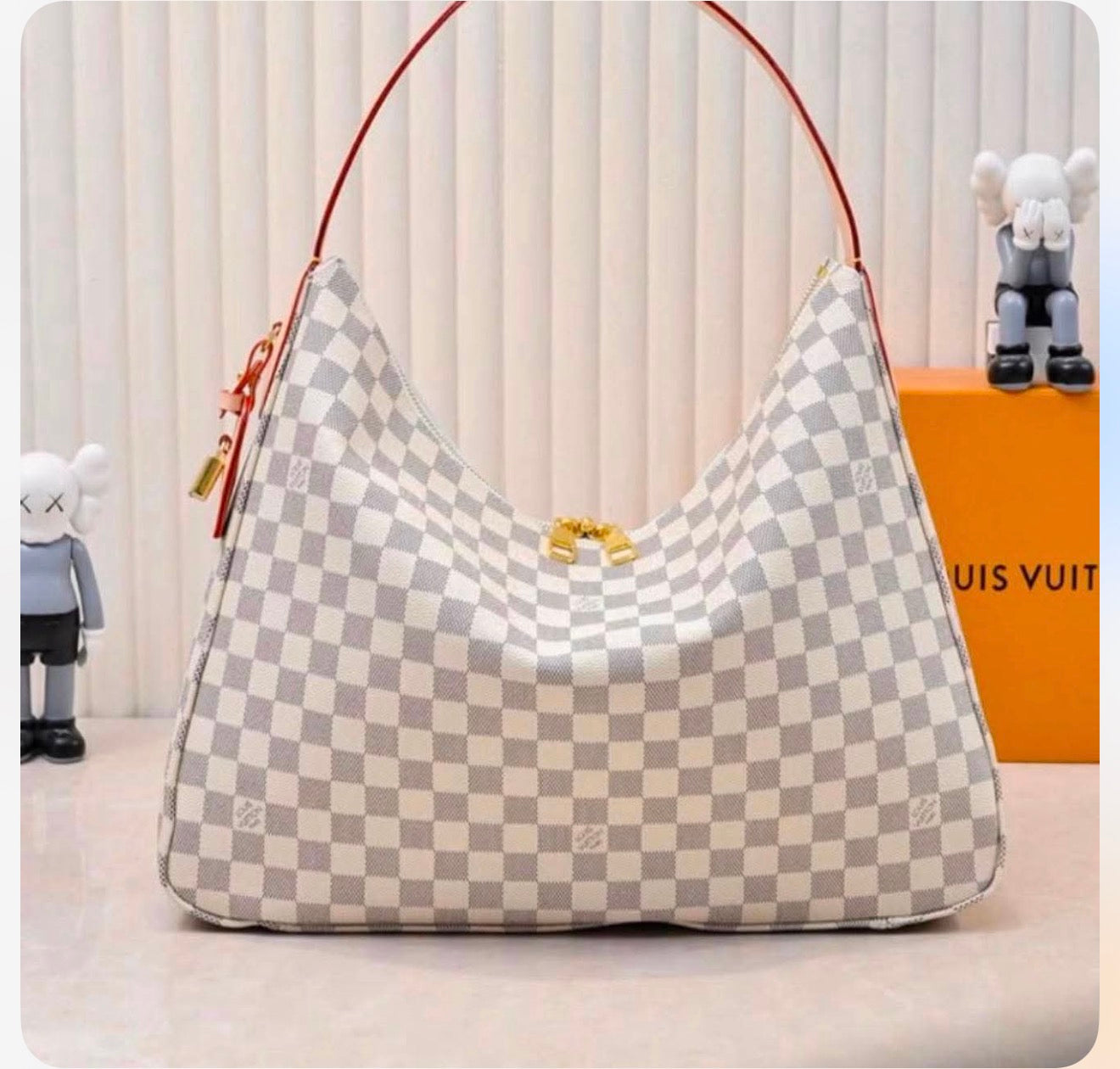 Checkered hobo bag